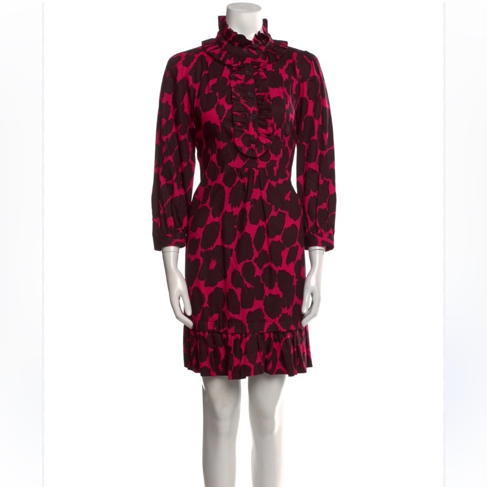 Marc by Marc Jacobs Pink Leopard Ruffle Mini Dress